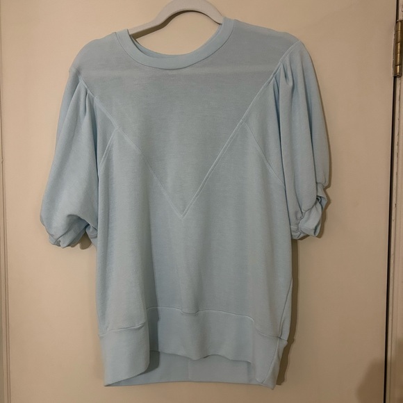 Cherish Sky Blue Puff Sleeve Top - Picture 1 of 3